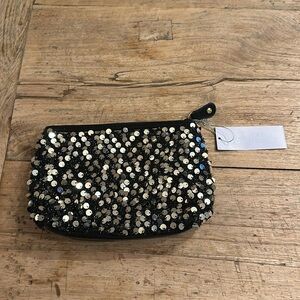 NWT | Stephanie Johnson | Beaded Sequin make up bag